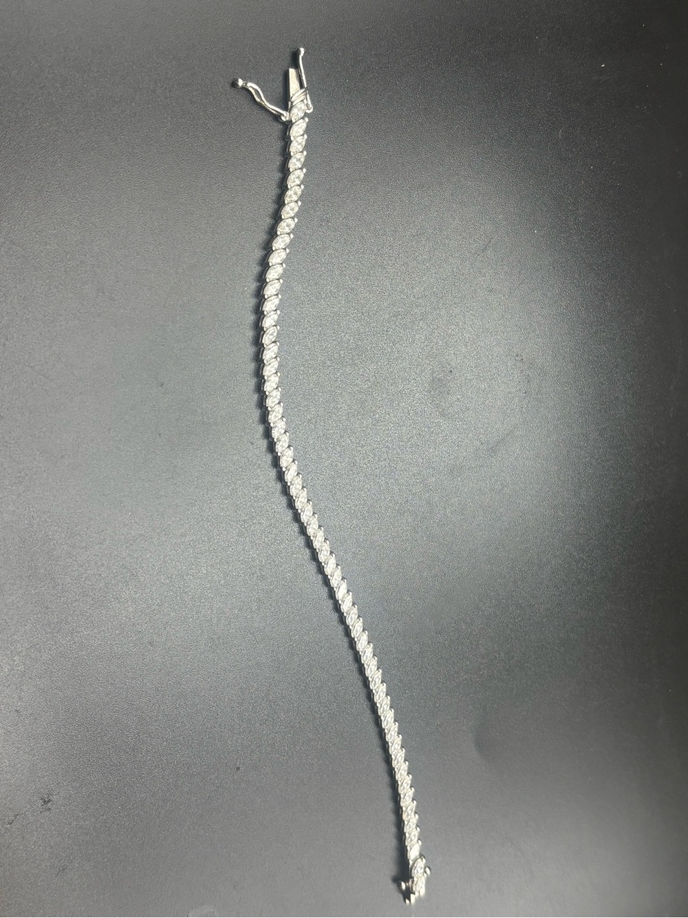 Sterling Braided Slide Bracelet in Silver stones cz